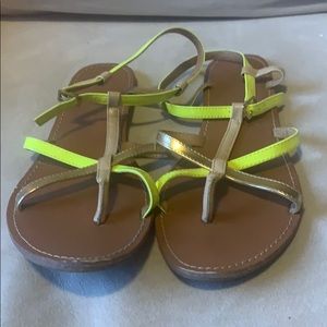 Neon yellow sandals